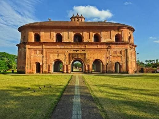 Rang Ghar historic Ahom Kingdom amphitheater brick monument in Sivasagar, Assam