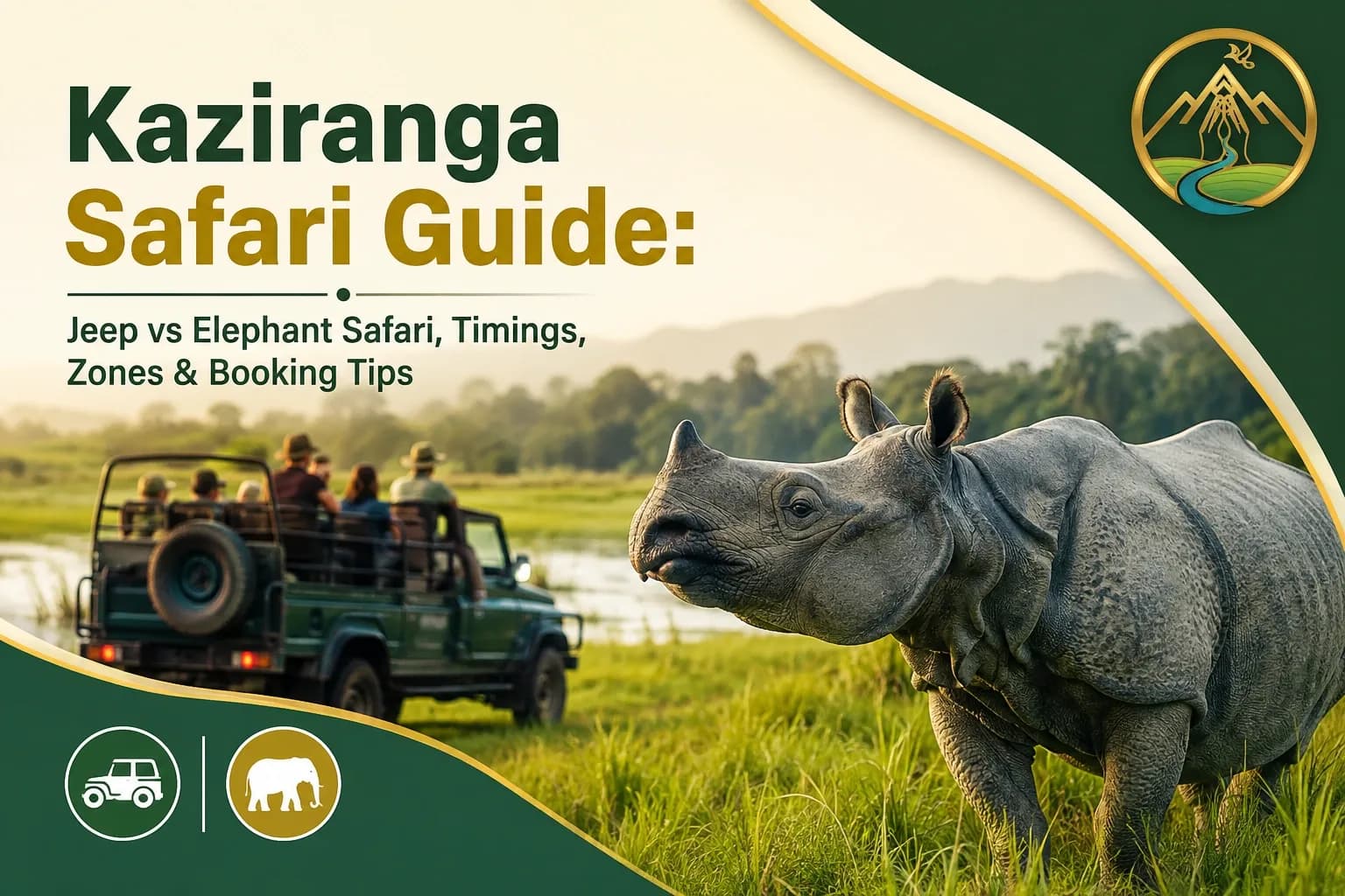 Kaziranga Safari Guide: Jeep vs Elephant Safari, Timings, Zones & Booking Tips