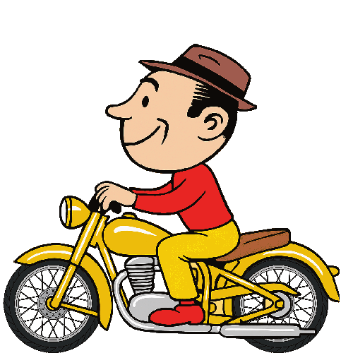 Riding motorcycle
